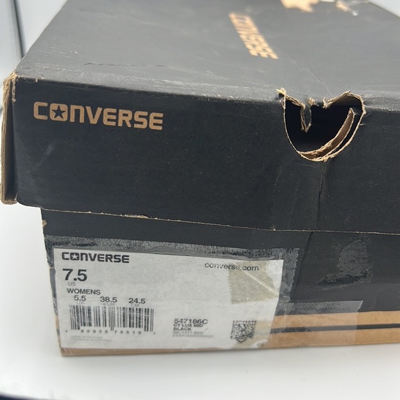 RARE Chuck Taylor All Star Lux Embossed Reptile Mid Top Sneaker Wedges sz7.5 - Picture 14 of 14